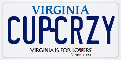 VA license plate CUPCRZY