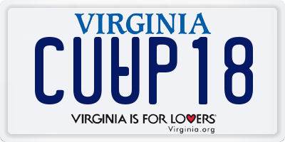 VA license plate CUUP18