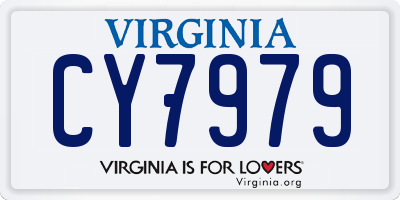 VA license plate CY7979