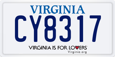 VA license plate CY8317