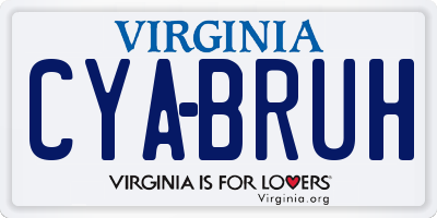 VA license plate CYABRUH