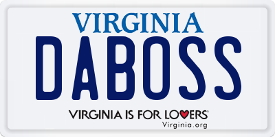 VA license plate DABOSS