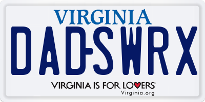 VA license plate DADSWRX