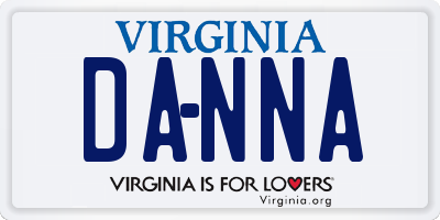 VA license plate DANNA