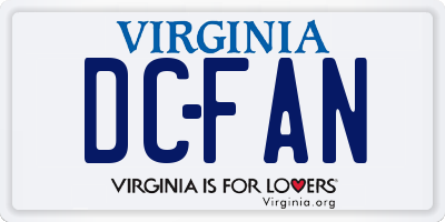 VA license plate DCFAN