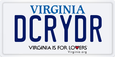 VA license plate DCRYDR