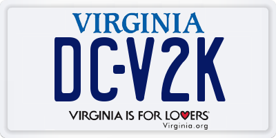 VA license plate DCV2K