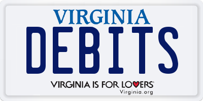 VA license plate DEBITS