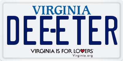 VA license plate DEEETER