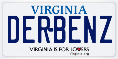 VA license plate DERBENZ