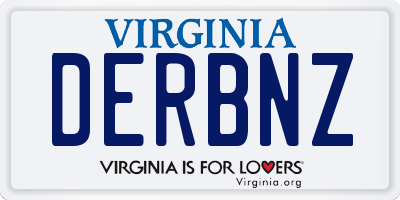 VA license plate DERBNZ