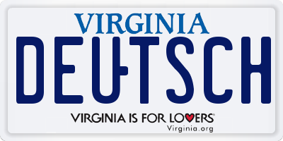 VA license plate DEUTSCH