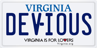 VA license plate DEVIOUS