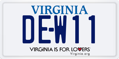 VA license plate DEW11