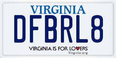 VA license plate DFBRL8