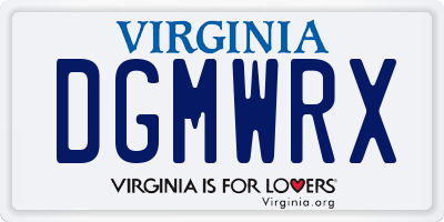 VA license plate DGMWRX