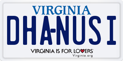 VA license plate DHANUSI