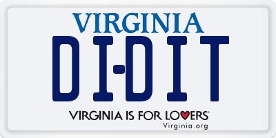 VA license plate DIDIT