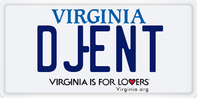 VA license plate DJENT