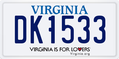 VA license plate DK1533