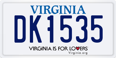 VA license plate DK1535