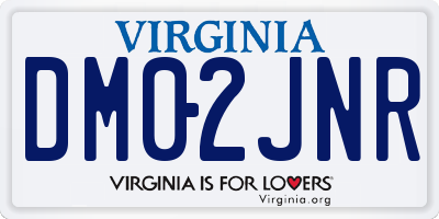 VA license plate DM02JNR