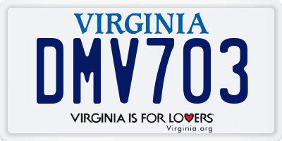 VA license plate DMV703