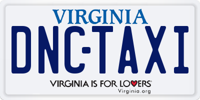 VA license plate DNCTAXI