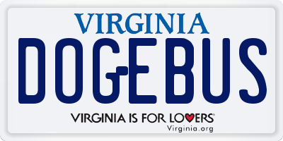 VA license plate DOGEBUS