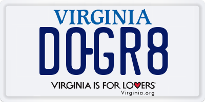 VA license plate DOGR8