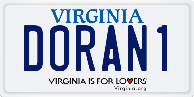 VA license plate DORAN1