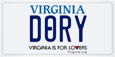 VA license plate DORY
