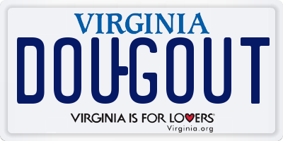 VA license plate DOUGOUT