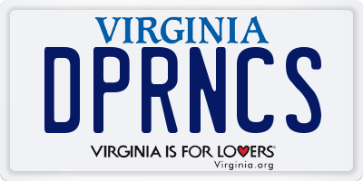 VA license plate DPRNCS