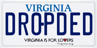 VA license plate DR0PDED