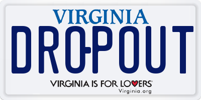 VA license plate DROPOUT