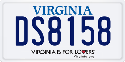 VA license plate DS8158