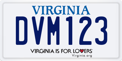 VA license plate DVM123