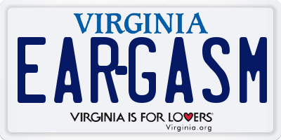 VA license plate EARGASM