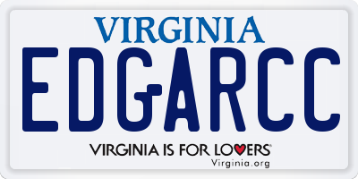 VA license plate EDGARCC