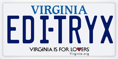 VA license plate EDITRYX