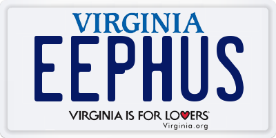 VA license plate EEPHUS