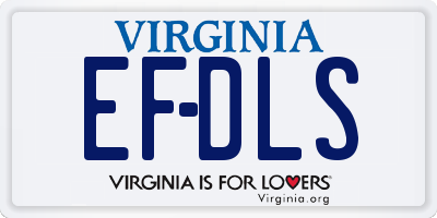 VA license plate EFDLS