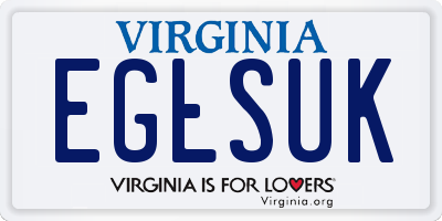 VA license plate EGLSUK