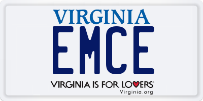 VA license plate EMCE
