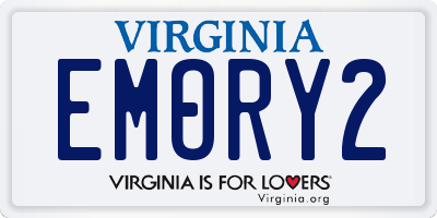 VA license plate EMORY2