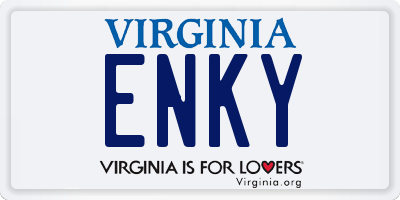 VA license plate ENKY