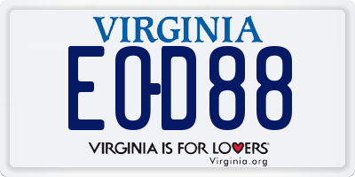 VA license plate EOD88