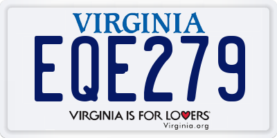 VA license plate EQE279