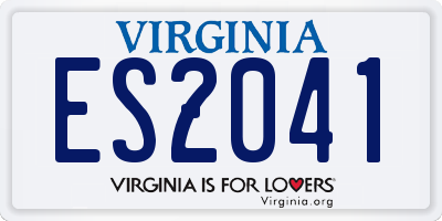VA license plate ES2041